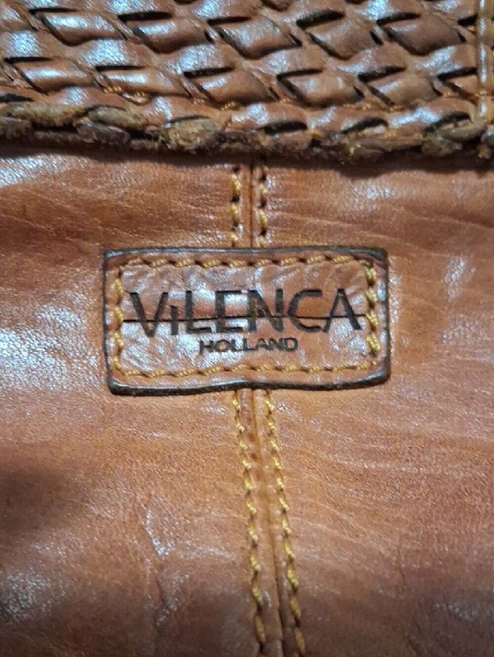 Woven Flap Crossbody Bag in Cognac Brown - Picture 2 of 8